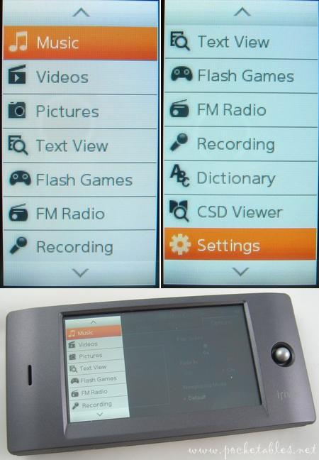 Iriver_w7_menu