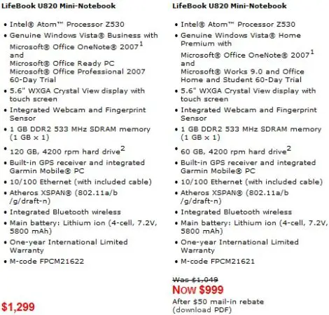 Lifebook_u820_specs