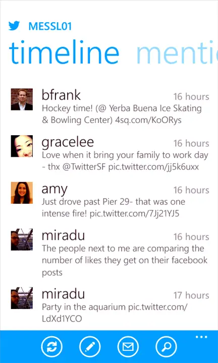 Windows Phone Twitter app - for some reason we don't have an alt tag here