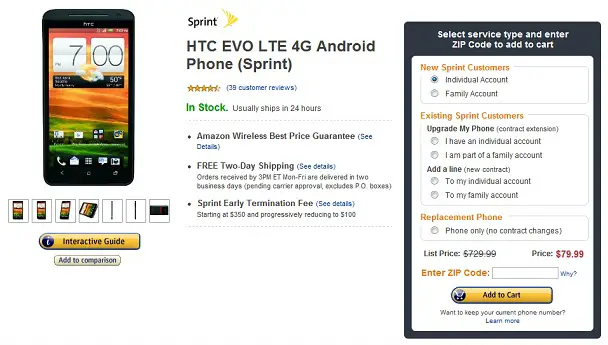 evo 4g lte amazon - for some reason we don't have an alt tag here