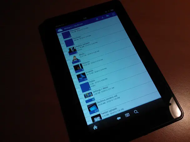 SkyDrive for Android on Kindle Fire - for some reason we don't have an alt tag here