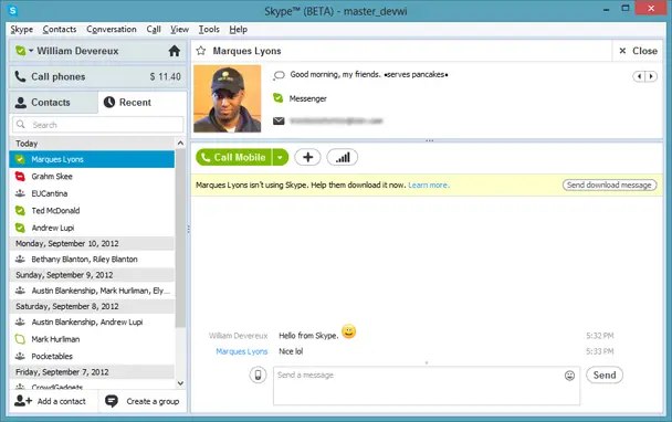 Skype 5.11 Beta small - for some reason we don't have an alt tag here