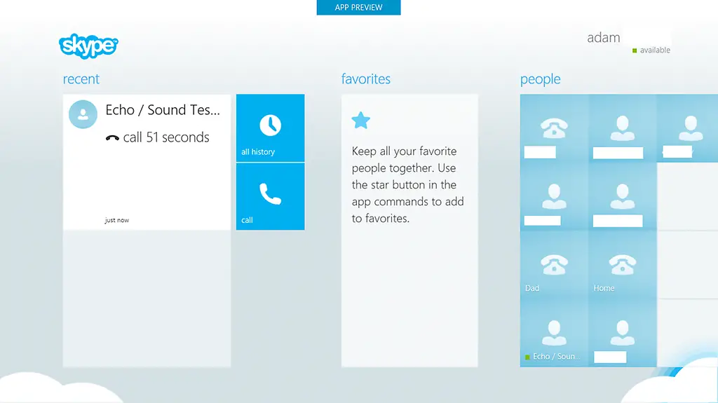 Skype for Windows 81 - for some reason we don't have an alt tag here