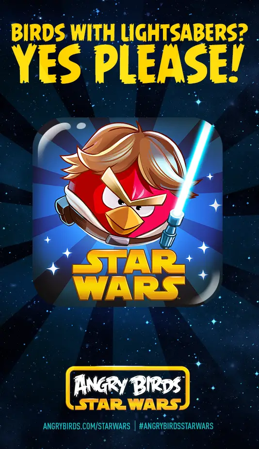 Angry Birds Star Wars Birds with Lightsabers - for some reason we don't have an alt tag here