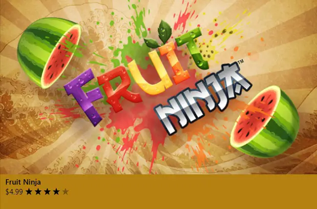 Fruit Ninja on Windows 8 - for some reason we don't have an alt tag here