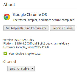 Chrome OS Select Dev Channel - for some reason we don't have an alt tag here