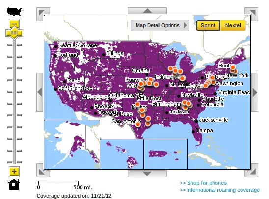 Sprint LTE coverage map - for some reason we don't have an alt tag here