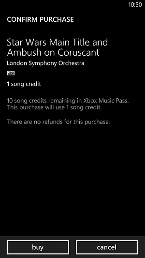 Xbox Music Pass Credits on Windows Phone 81 - for some reason we don't have an alt tag here