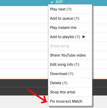 Google Play Music incorrect match - for some reason we don't have an alt tag here