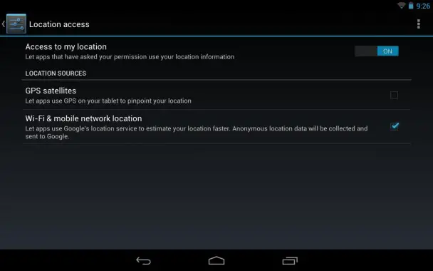 nexus 7 location access - for some reason we don't have an alt tag here