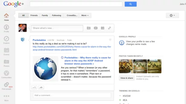 Google+ screenshot - for some reason we don't have an alt tag here