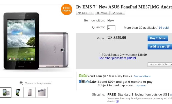 fonepad ebay sale - for some reason we don't have an alt tag here