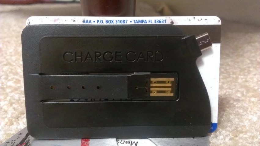 ChargeCard for Micro USB vs an AAA card