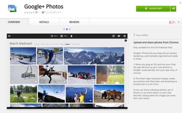 Google Plus Photos Web Store