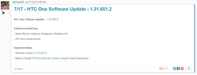 HTC One software update 1.31.651.2