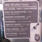 HMDX Jam Splash back of box