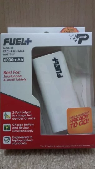 Patriot FUEL+ 6000mAh Dual-Port Rechargeable Battery Power Bank front box