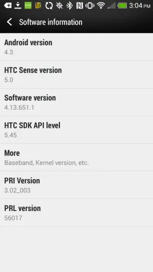 Sense 5 Android 4.3 HTC EVO 4G LTE