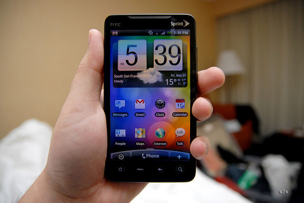 HTC EVO 4G image from WikiPedia because I'm too lazy to walk downstairs