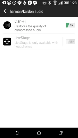 Harman Kardon settings on the Sprint HTC One M8