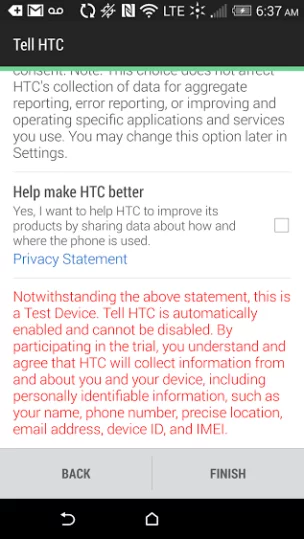 Harman/Kardon Sprint HTC One M8 1.54.654.9 RUU warnings