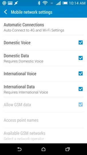 Allow GSM data selector