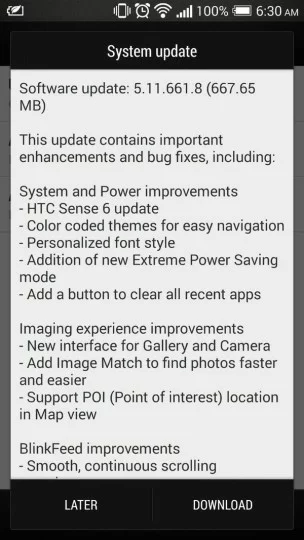 HTC One Telus update