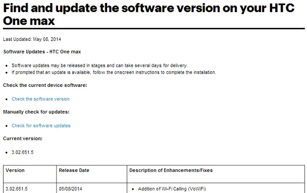 HTC One max update