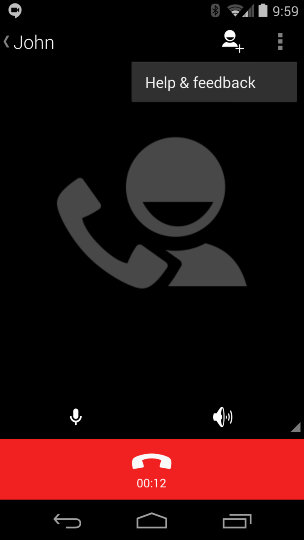 Hangouts phone call