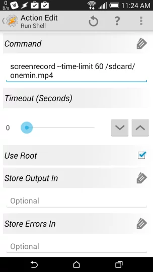 Tasker screenrecord task