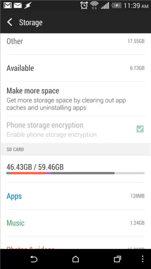 phone encryption on the HTC One M8