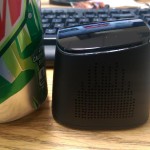 Inateck Portable Bluetooth Speaker next to a mtn dew can