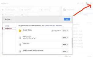 Google Drive Manage Apps