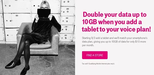 T-Mobile double tablet data
