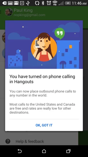 Google Hangouts Dialer