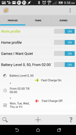 Fast charge profile trigger