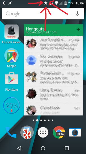 Android Lollipop Star in notification bar