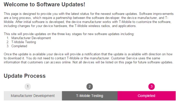 T-Mobile software updates