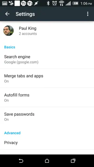 Chrome Settings to disable Material Design integration