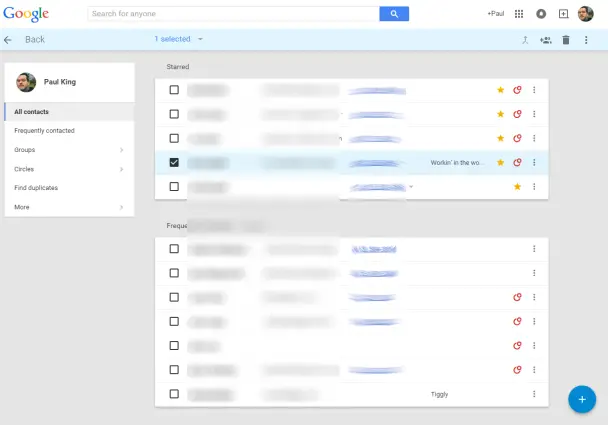 New Google Contacts Preview
