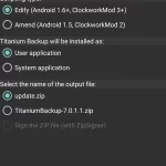 Create an update.zip in Titanium Backup