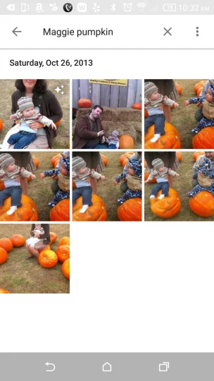 Maggie and a Pumpkin in Google Photos