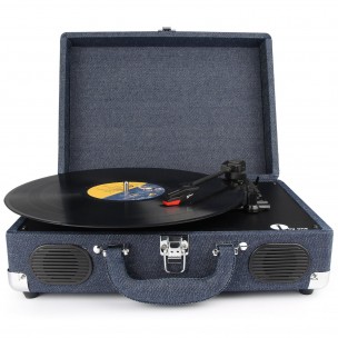 1byone Belt-Drive 3 Speed Stereo Portable Turntable 
