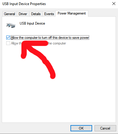 4 - USB Input Device Properties power-management uncheck