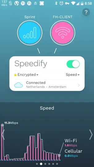 Speedify review - cell and wifi