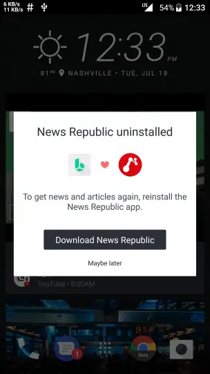 News Republic wants back in... no