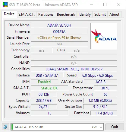 2017 09 09 15 35 24 SSD Z 16.09.09 beta Unknown ADATA SSD - for some reason we don't have an alt tag here