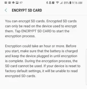 Encrypt your SD card to Secure android device