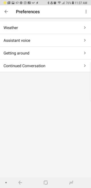 Google Home continued conversation