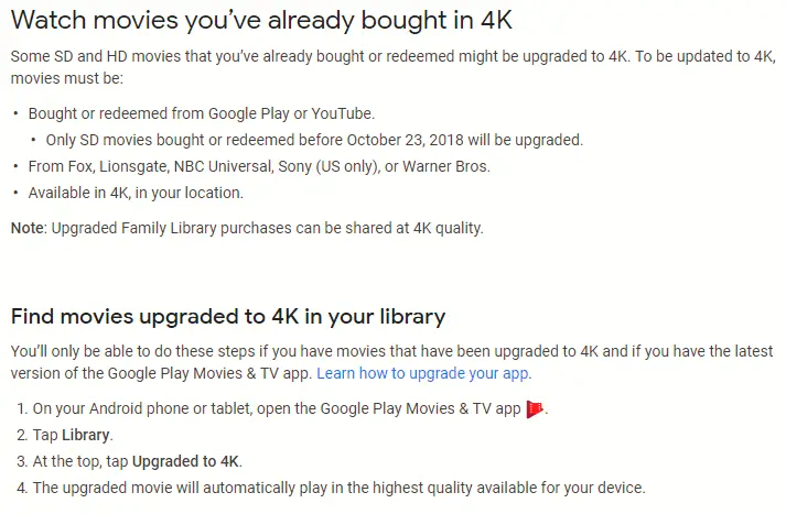 4k Play upgrade